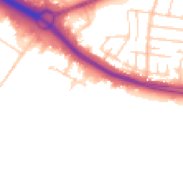 Daytime road noise heatmap for SO15 0LD