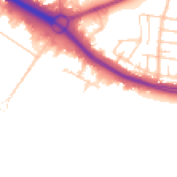 Daytime road noise heatmap for SO15 0LF