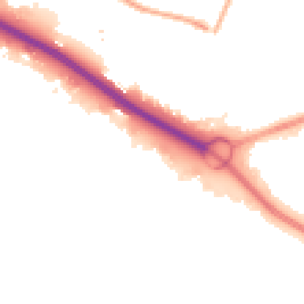 Night-time road noise heatmap for SO15 0LP