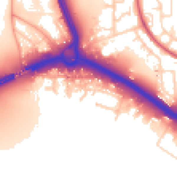 Daytime road noise heatmap for SO15 0LQ