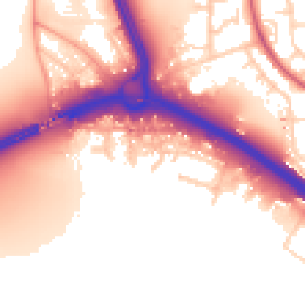 Daytime road noise heatmap for SO15 0LR