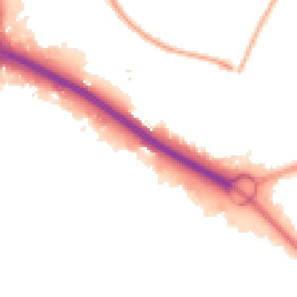 Night-time road noise heatmap for SO15 0LT