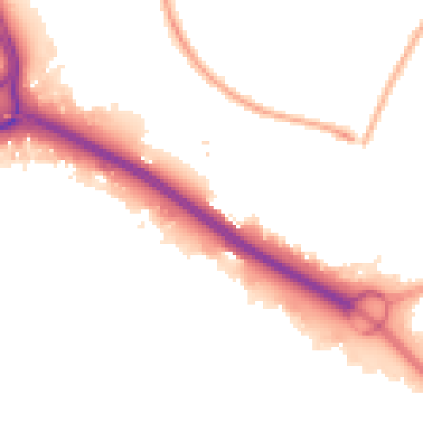 Night-time road noise heatmap for SO15 0LU