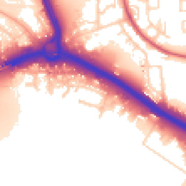 Daytime road noise heatmap for SO15 0LY