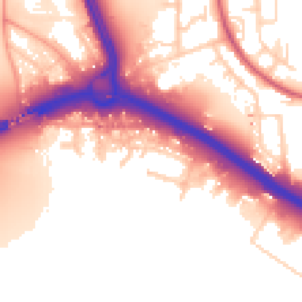 Daytime road noise heatmap for SO15 0LZ