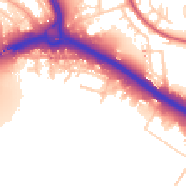 Daytime road noise heatmap for SO15 0NB