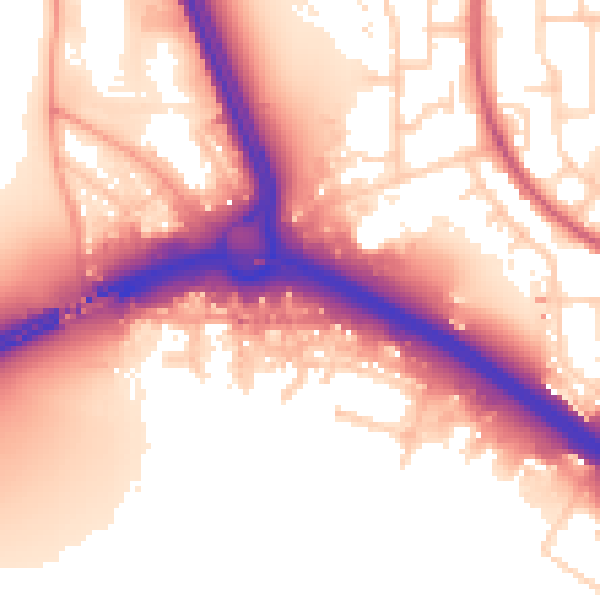 Daytime road noise heatmap for SO15 0NF
