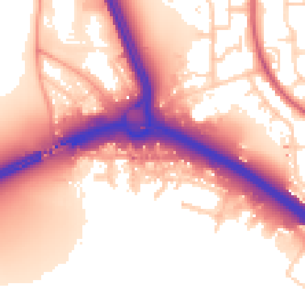 Daytime road noise heatmap for SO15 0NG