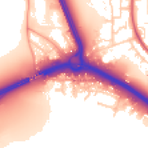 Daytime road noise heatmap for SO15 0NH