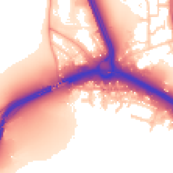 Daytime road noise heatmap for SO15 0NJ