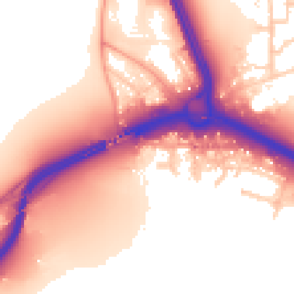 Daytime road noise heatmap for SO15 0NN