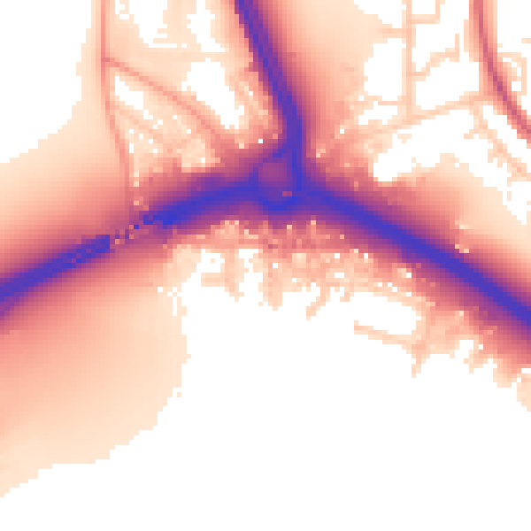 Daytime road noise heatmap for SO15 0NS