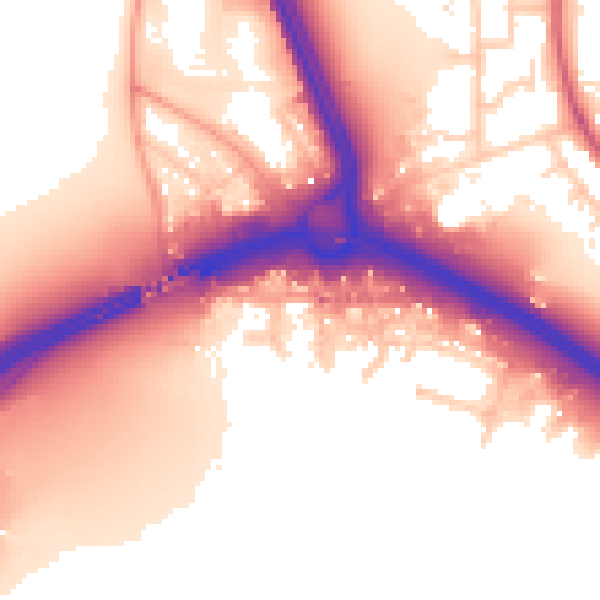 Daytime road noise heatmap for SO15 0NU