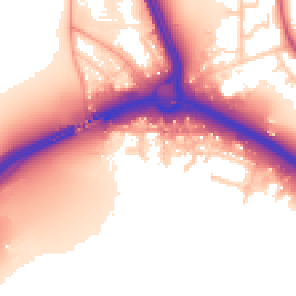 Daytime road noise heatmap for SO15 0NX