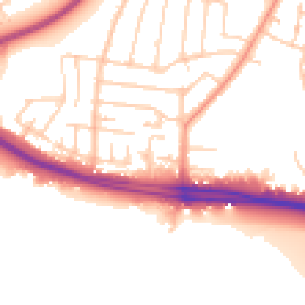 Daytime road noise heatmap for SO15 0SB