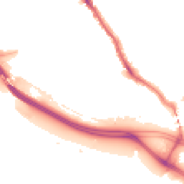 Night-time road noise heatmap for SO15 1AS