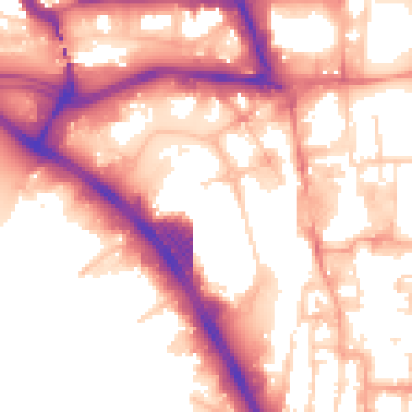 Daytime road noise heatmap for SO15 1BA