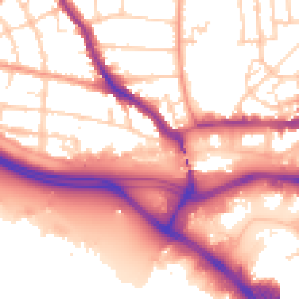 Daytime road noise heatmap for SO15 1BX