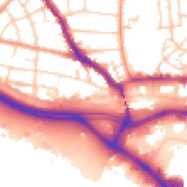 Daytime road noise heatmap for SO15 1HH