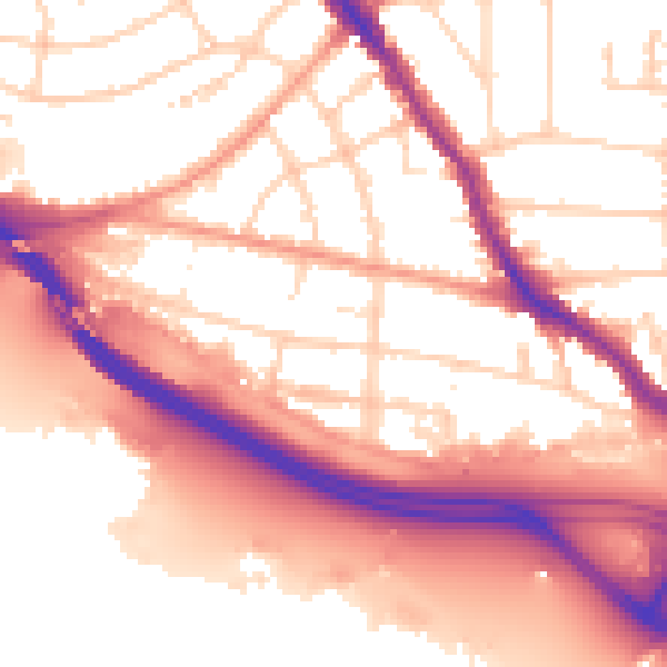 Daytime road noise heatmap for SO15 1HP