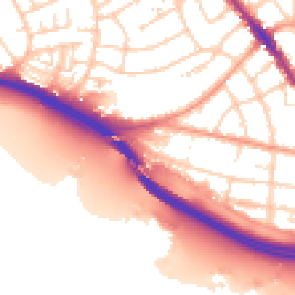 Daytime road noise heatmap for SO15 1HS