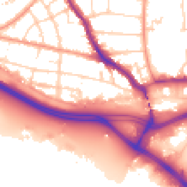 Daytime road noise heatmap for SO15 1HZ