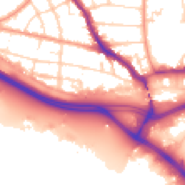 Daytime road noise heatmap for SO15 1JA
