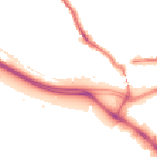 Night-time road noise heatmap for SO15 1JA