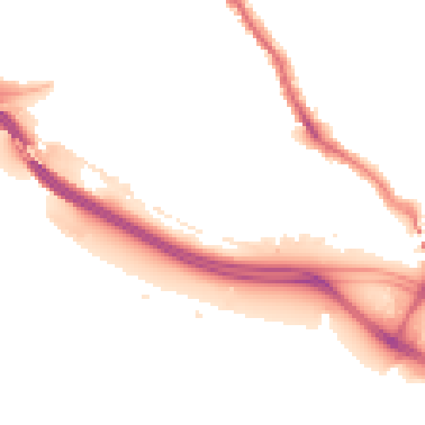 Night-time road noise heatmap for SO15 1JE