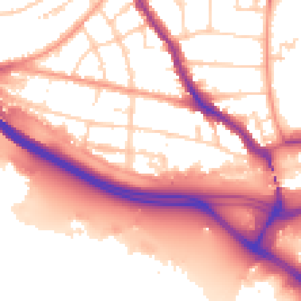 Daytime road noise heatmap for SO15 1JF
