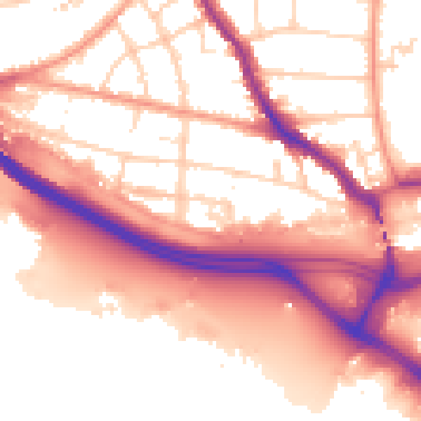 Daytime road noise heatmap for SO15 1JG