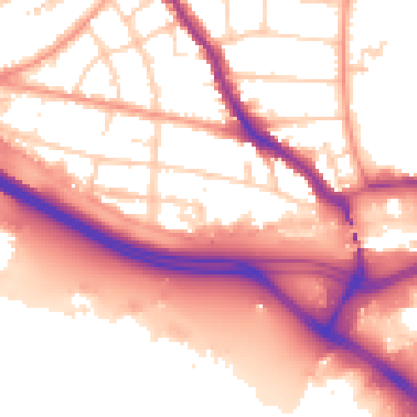 Daytime road noise heatmap for SO15 1JH