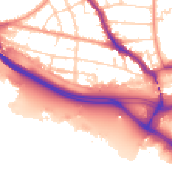 Daytime road noise heatmap for SO15 1JJ