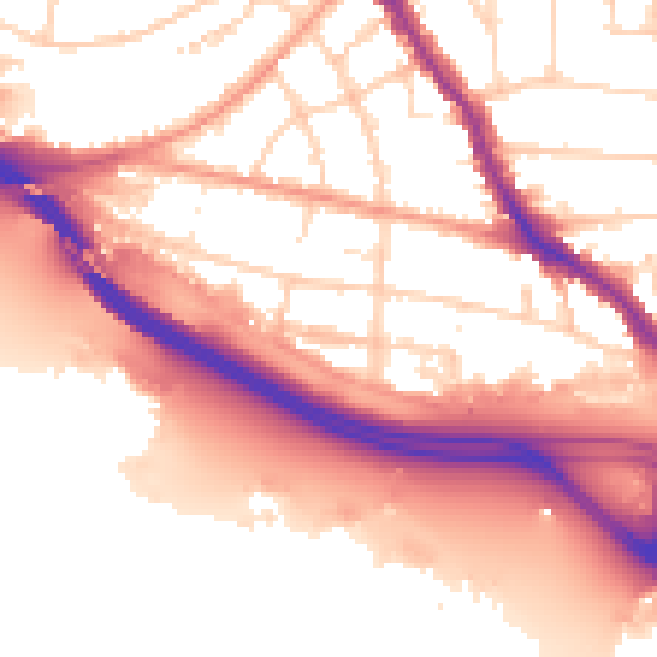 Daytime road noise heatmap for SO15 1JP