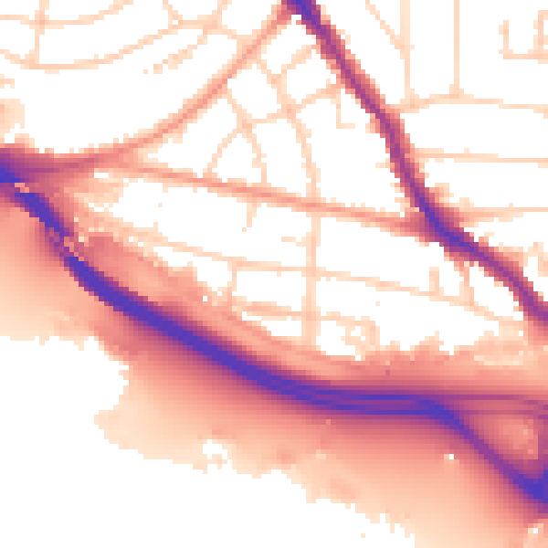 Daytime road noise heatmap for SO15 1JQ