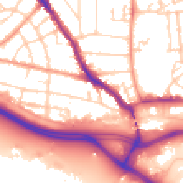 Daytime road noise heatmap for SO15 1PA