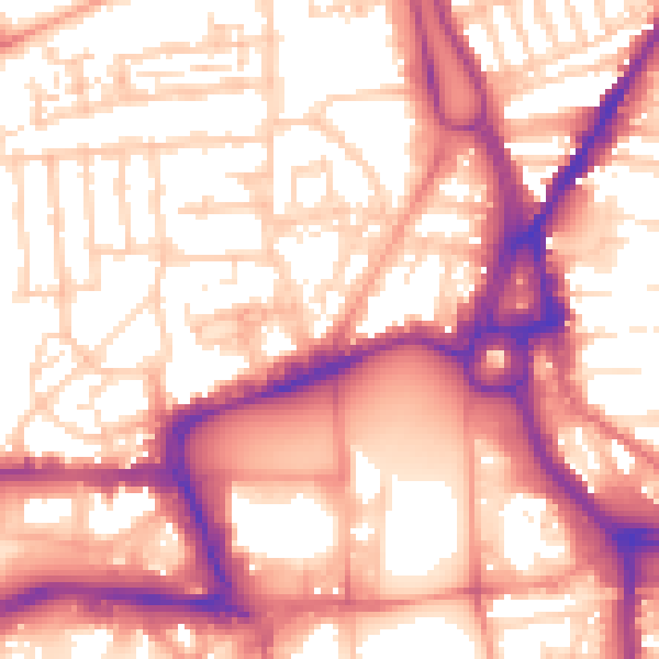 Daytime road noise heatmap for SO15 2AE