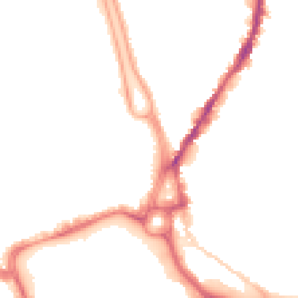 Night-time road noise heatmap for SO15 2BA