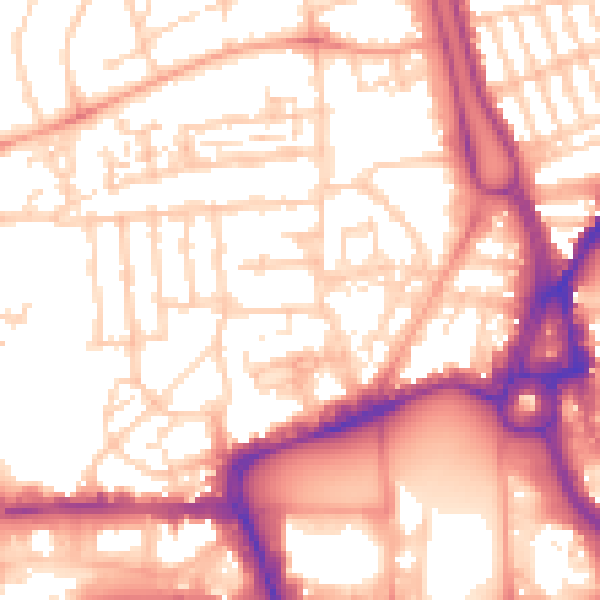 Daytime road noise heatmap for SO15 2DE
