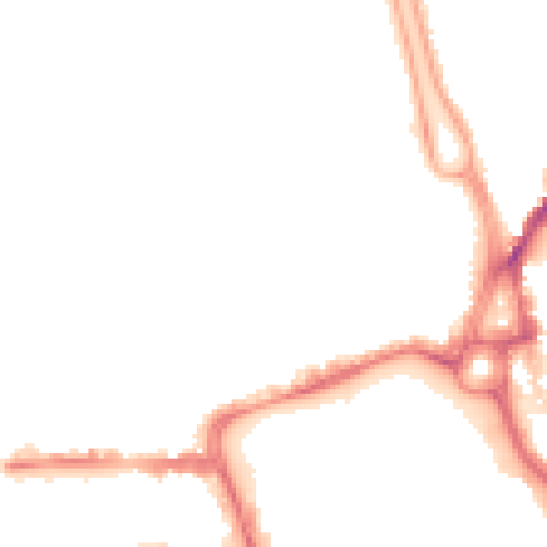Night-time road noise heatmap for SO15 2DE