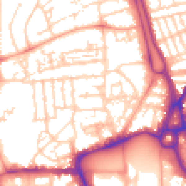 Daytime road noise heatmap for SO15 2DJ