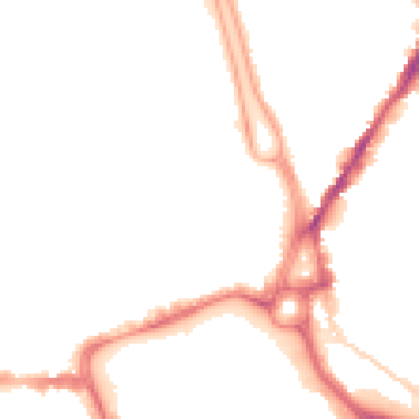 Night-time road noise heatmap for SO15 2EW