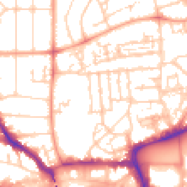 Daytime road noise heatmap for SO15 2FR