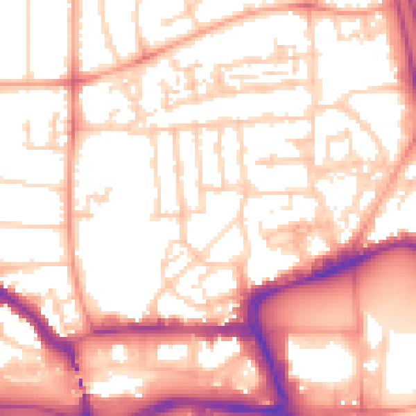Daytime road noise heatmap for SO15 2FX