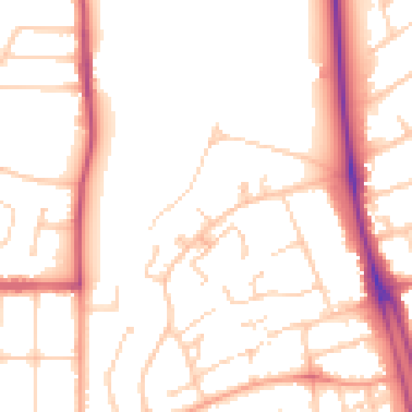 Daytime road noise heatmap for SO15 2GX