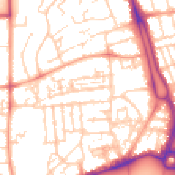 Daytime road noise heatmap for SO15 2HS