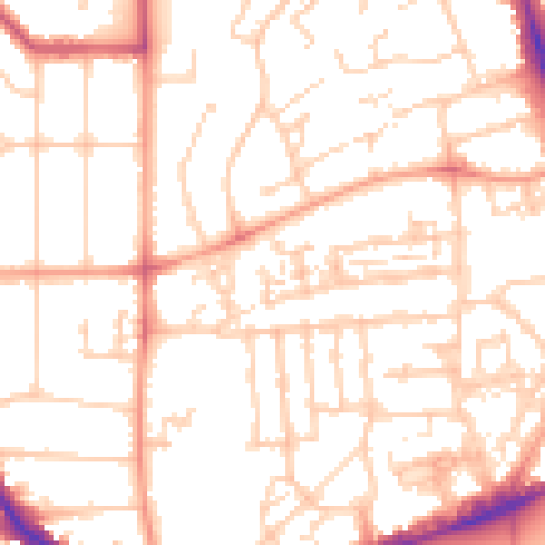 Daytime road noise heatmap for SO15 2HZ