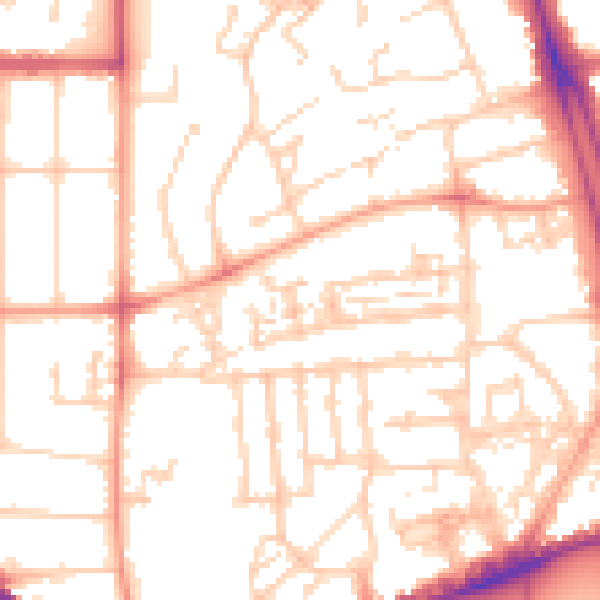 Daytime road noise heatmap for SO15 2JB
