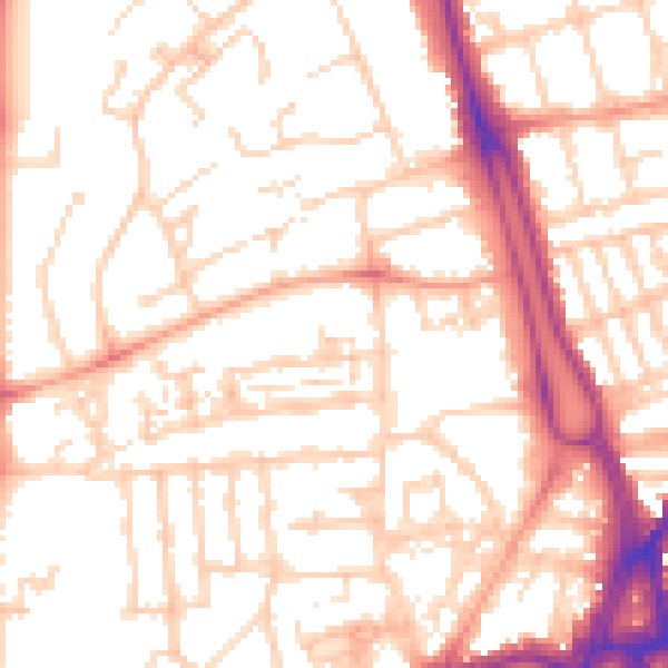 Daytime road noise heatmap for SO15 2JG