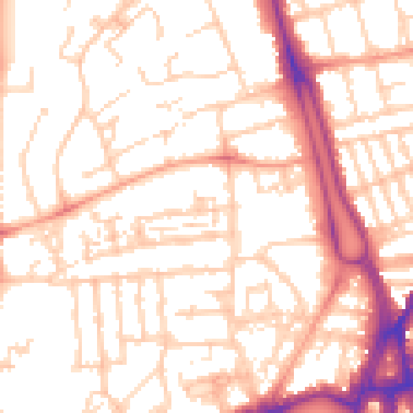 Daytime road noise heatmap for SO15 2JH